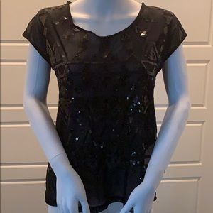 Sequin sheer top